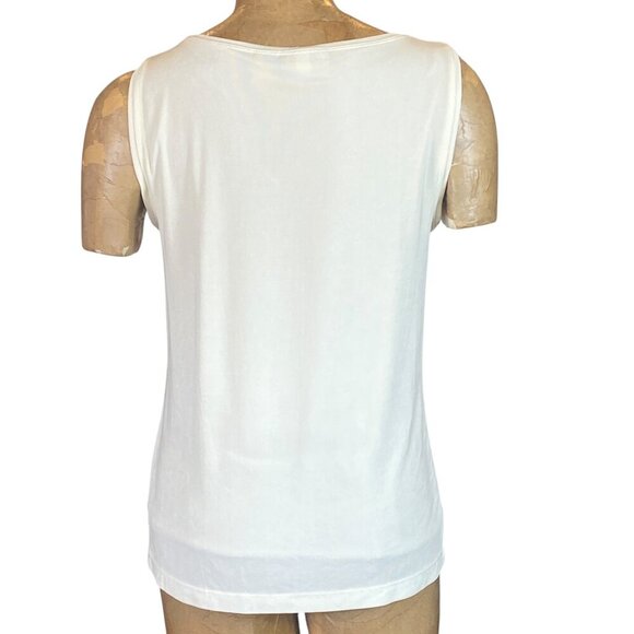 Chico's Travelers Lined Travel Tank Top Sz 2 (L/12) Ivory White #135i - Picture 4 of 6